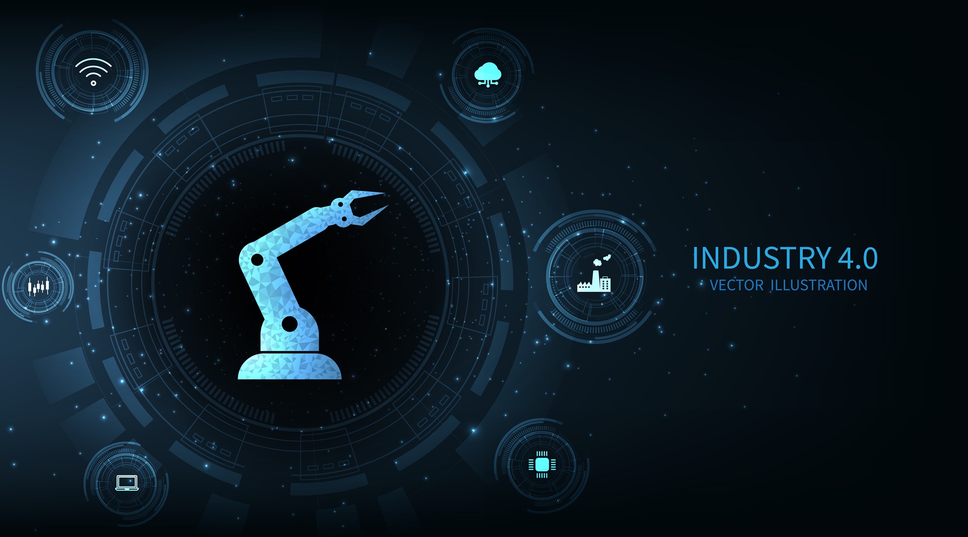 Digitale Industrie 4.0 mit Roboterarm und Vernetzung | Sondermaschinenbau